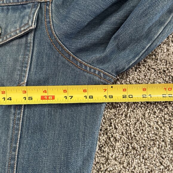 The Limited Denim Jean Jacket Blue Cotton Long Sleeve Women’s Size Medium - Picture 11 of 14